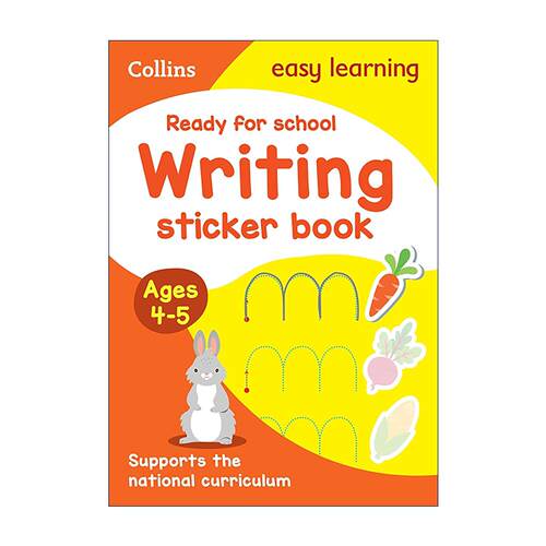 英文原版 Collins Easy Learning Ready for School: Writing Sticker Book Ages 4-5柯林斯儿童教材教辅 英语书写练习活动贴纸书