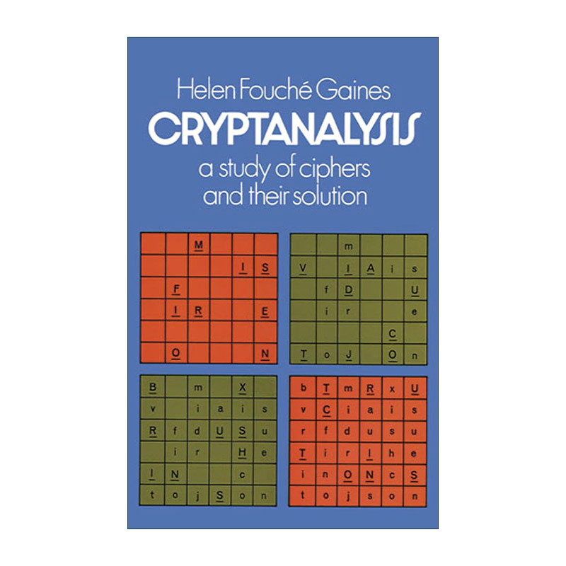 英文原版 Cryptanalysis 密码分析 加密及破译密码研究 Helen Fouche Gaines 英文版 进口英语原版书籍