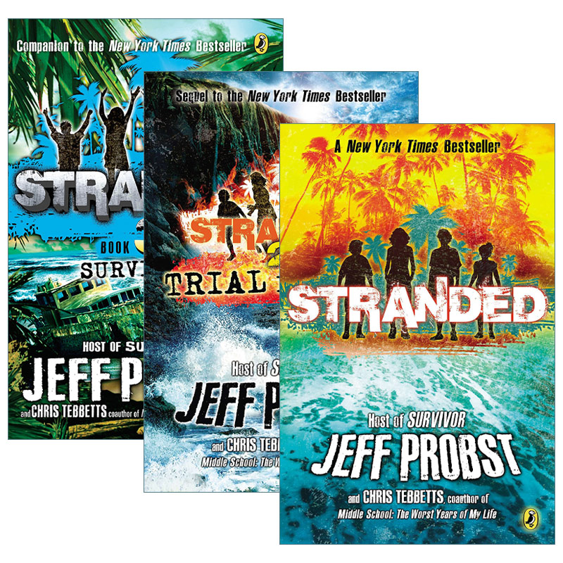 英文原版 Stranded 搁浅系列3册 儿童动作冒险小说 Jeff Probst 英文版 进口英语原版书籍