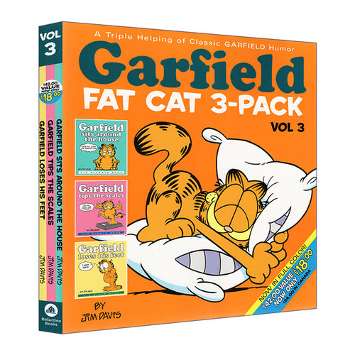 英文原版 Garfield Fat Cat 3-Pack #3 加菲猫漫画 三合一 3 经典趣味幽默漫画 儿童课外阅读图画故事书 Jim Davis 英文版 进口书
