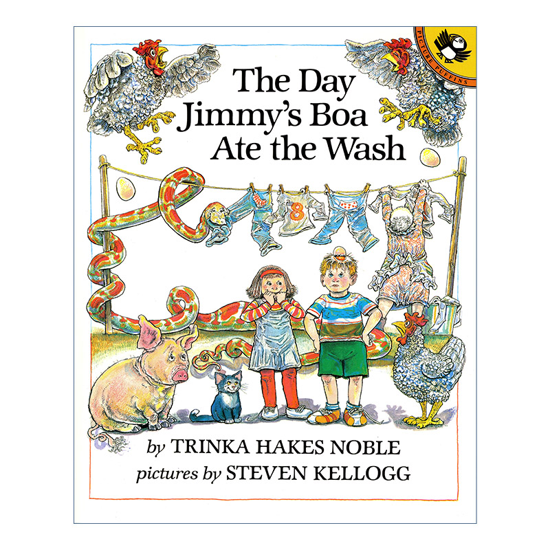 英文原版 The Day Jimmy's Boa Ate the Wash 那天吉米的蟒蛇吃掉了洗好的衣服 儿童幽默绘本 Steven Kellogg 进口英语原版书籍