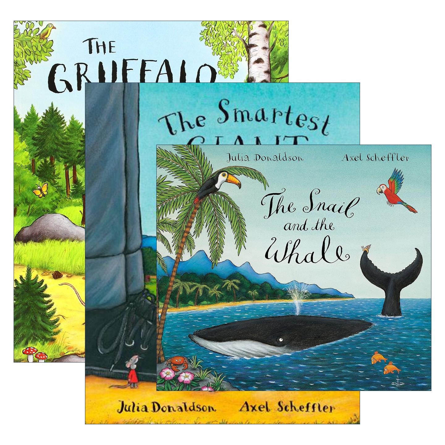 英文原版 Julia Donaldson 茱莉亚唐纳森系列3册 儿童绘本 城里美丽的巨人 咕噜牛 小海螺与大鲸鱼 英文版 进口英语原版书籍