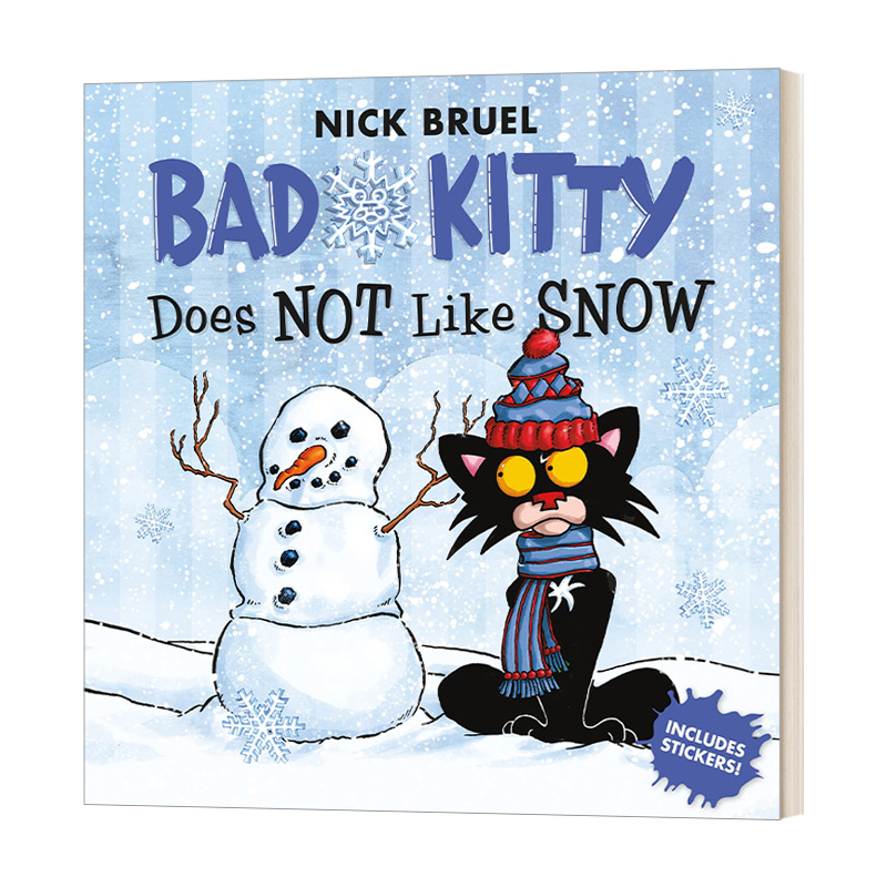 英文原版绘本 Bad Kitty Does Not Like Snow Includes Stickers坏小猫不喜欢雪包括贴纸英文版进口英语原版书籍儿童全英语书