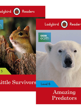 英文原版 BBC Earth Live Ladybird Readers Level 5 6 小瓢虫分级阅读系列5 6级2册 动物瓢虫 儿童英语分级读物 英文版