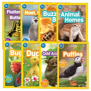 英文原版 National Geographic Kids Readers Pre-reader 国家地理预备级8册 儿童分级读物 动物系列 英文版 进口英语原版书籍