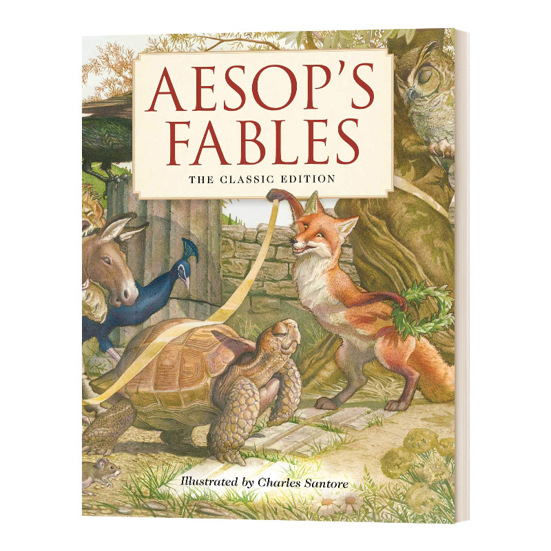 英文原版   Aesop's Fables Hardcover 伊索寓言 儿童经典复古风插画版系列 插画师Charles Santore  精装 英文版 进口英语原版