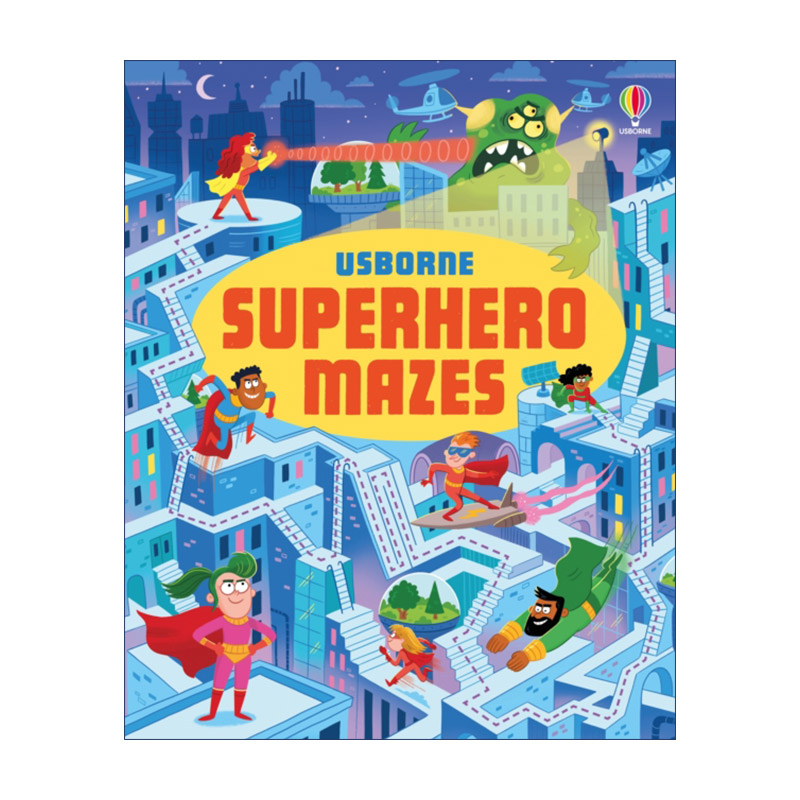 英文原版 Usborne Superhero Mazes 超级英雄迷宫 儿童益智游戏 英文版 进口英语原版书籍