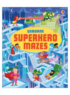 英文原版 Usborne Superhero Mazes 超级英雄迷宫 儿童益智游戏 英文版 进口英语原版书籍