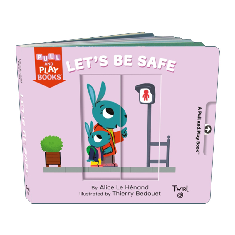 英文原版 Pull and Play Books Let's Be Safe 抽拉玩机关操作书 安全第一 英文版 进口英语原版书籍