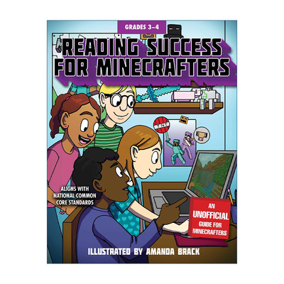 英文原版 Reading Success for Minecrafters: Grades 3-4 我的世界 成功阅读3-4年级 帮助孩子提高语言技能 非官方手册 英文版 进
