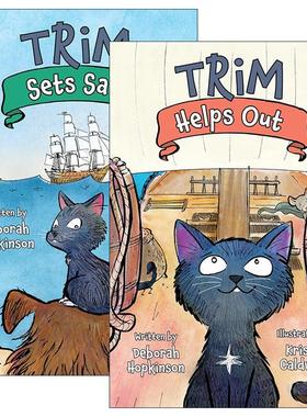 英文原版 Adventures of Trim 特里姆历险记系列2册 航海猫 儿童章节桥梁故事书 Deborah Hopkinson 英文版 进口英语原版书籍
