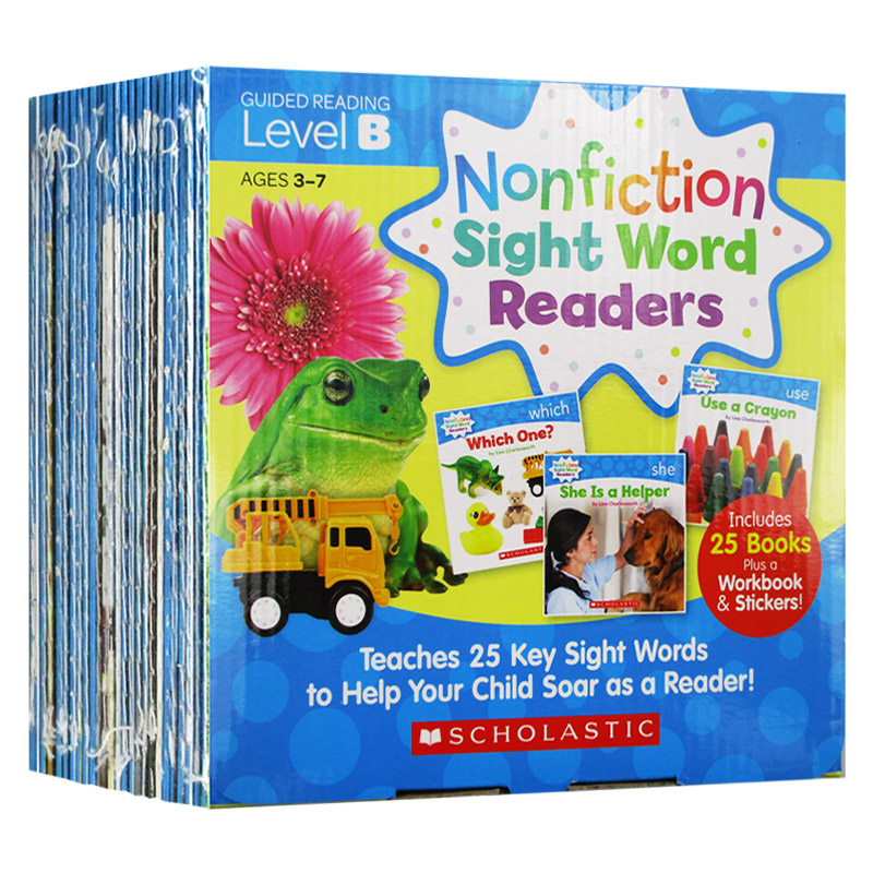 学乐英语入门关键词读本B级 25册全套 英文原版 Nonfiction Sight Word Readers B 自然拼读初级盒装 日常认知百科阅读 英文版书籍