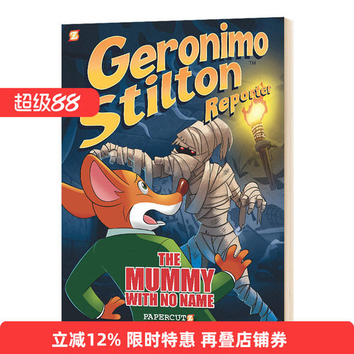 老鼠记者 全彩漫画小说4 英文原版 Geronimo Stilton Reporter 4 The Mummy With No Name 精装 英文版进口英语书籍儿童全英语书