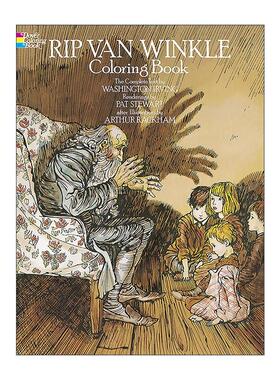 英文原版 Rip Van Winkle Coloring Book 瑞普·凡·温克尔涂色书 儿童经典阅读 游戏活动书 华盛顿·欧文 进口英语原版书籍