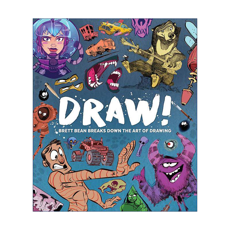 英文原版 Draw 绘画教程指南 卡通漫画技巧 插画师Brett Bean 3dtotal 英文版 进口英语原版书籍
