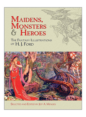 英文原版 Maidens  Monsters and Heroes 少女 怪物和英雄 朗格童话插画家H. J. Ford 英文版 进口英语原版书籍