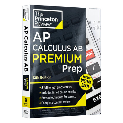 英文原版 Princeton Review AP Calculus AB Premium Prep 普林斯顿评论AP微积分AB 增值版 含线上题库 2026 第12版 进口英语书籍