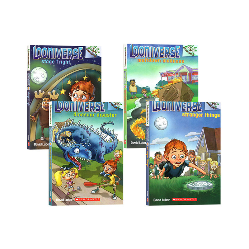 英文原版 Looniverse 怪诞世界4册套装 学乐大树系列 儿童桥梁章节书 Scholastic Branches 课外阅读读物 英文版 进口英语书籍