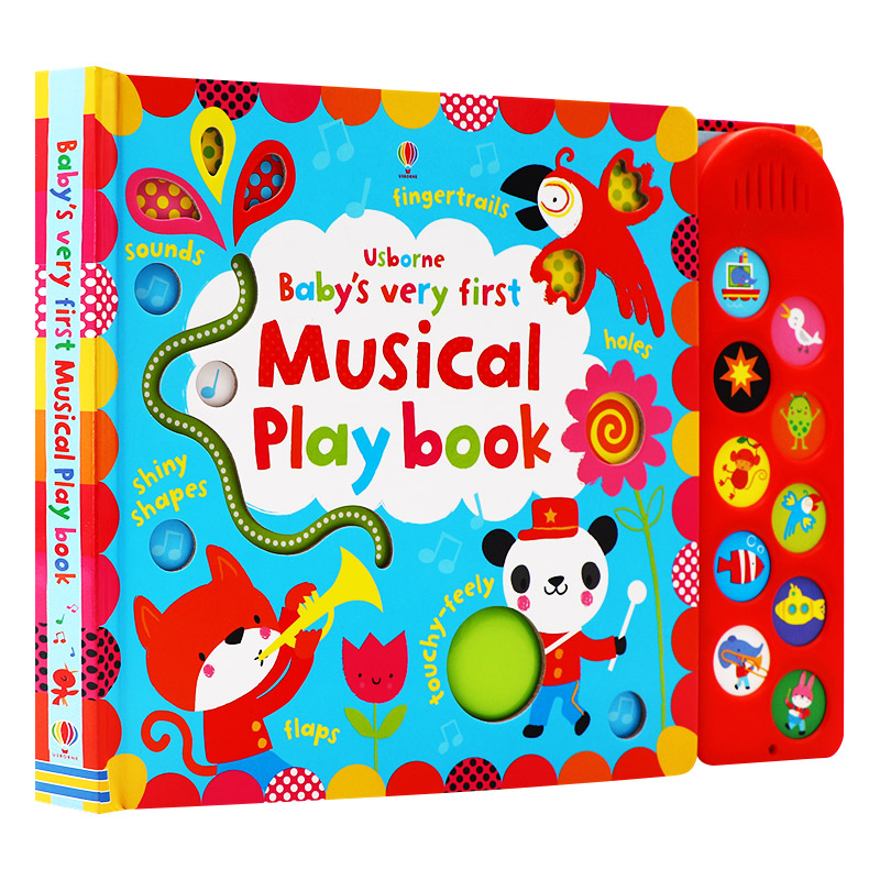 幼儿纸板触摸发声翻翻书 音乐 英文原版绘本 Baby's Very First Touchy Feely Musical Playbook 英文版幼儿英语启蒙书籍 Usborne