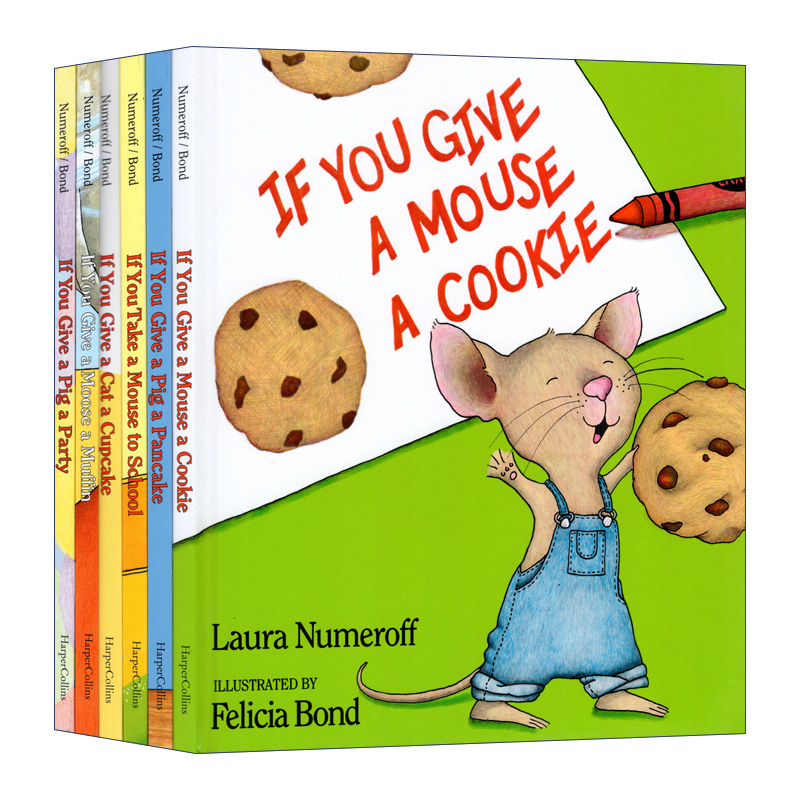 英文原版 If You Give a Mouse a Cookie 如果要是你给老鼠吃饼干 经典故事6本盒装 精装绘本Laura Nurmeroff 英文版 进口英语书籍