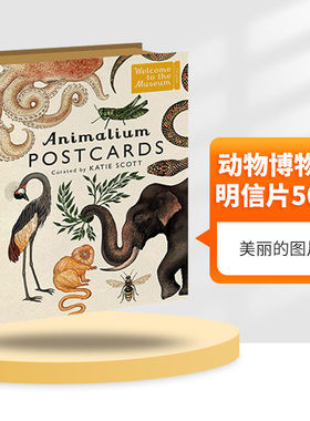 动物博物馆明信片50张 英文原版 Animalium Postcards 艺术明信片卡片 英文版 进口原版英语书籍