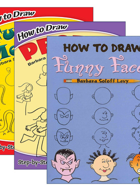 英文原版 How to Draw 如何画人物系列3册 儿童卡通绘画技巧指南 Barbara Soloff Levy 英文版 进口英语原版书籍