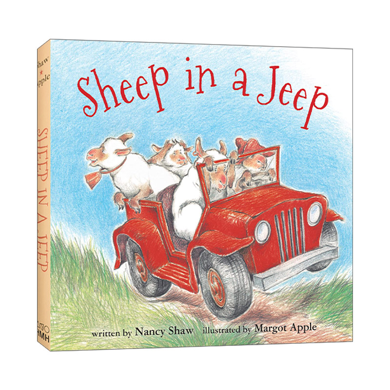 英文原版 sheep in a jeep 小羊向前冲 纸板书 廖彩杏书单 儿童启蒙韵