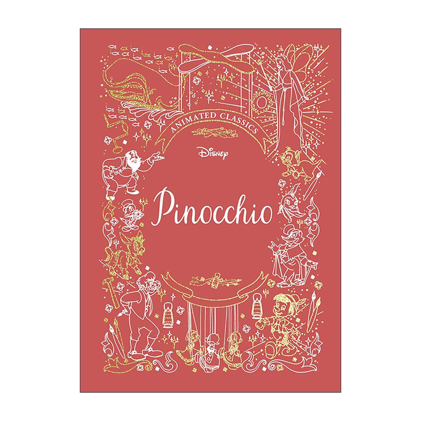 英文原版 Pinocchio 匹诺曹 木偶奇遇记 儿童经典动画电影小说 迪士尼布面典藏精装 Disney Animated Classics 进口英语原版书籍