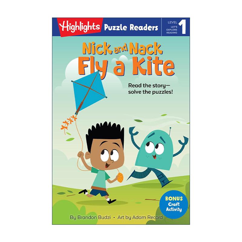 英文原版 Nick and Nack Fly a Kite Highlights Puzzle Readers Level 1 尼克与纳克系列 放风筝 故事与益智谜题 儿童分级读物