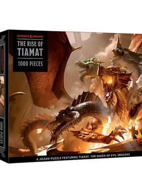 英文原版 The Rise of Tiamat Dragon Puzzle Dungeons & Dragons 迪亚马特龙之谜的兴起 龙与地下城拼图游戏1000块拼图 英文版