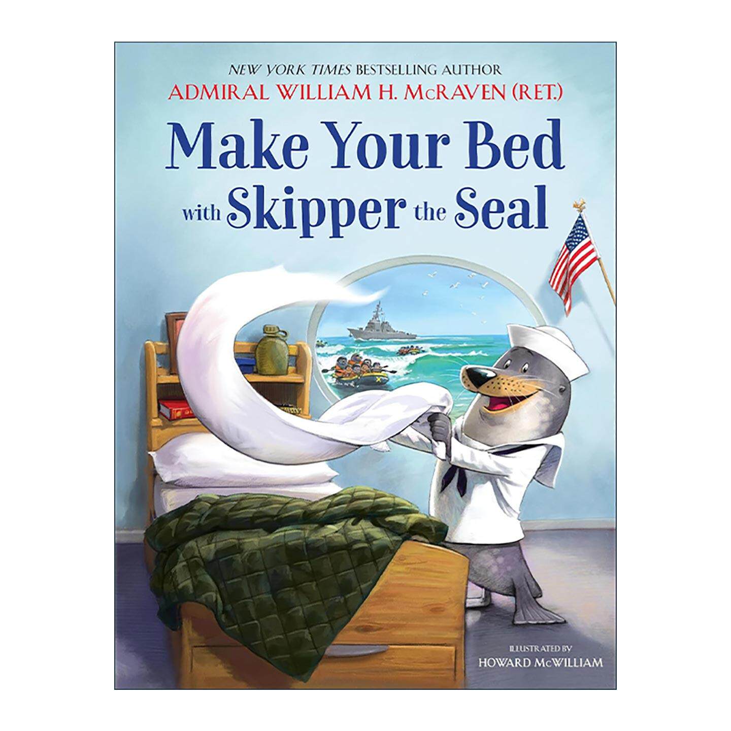 英文原版 Make Your Bed with Skipper the Seal 和海豹队长一起整理床铺 精装 图画书 英文版 进口英语原版书籍