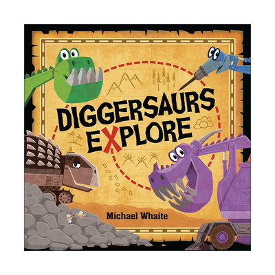 英文原版 Diggersaurs Explore 忙碌的恐龙工程车 去野外探险 儿童绘本 纸板书 Michael Whaite 英文版 进口英语原版书籍
