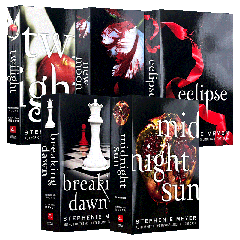 英文原版小说 The Twilight Saga 暮光之城5册 暮色 新月 午夜的太阳 破晓 月食 英文版 进口英语原版书籍