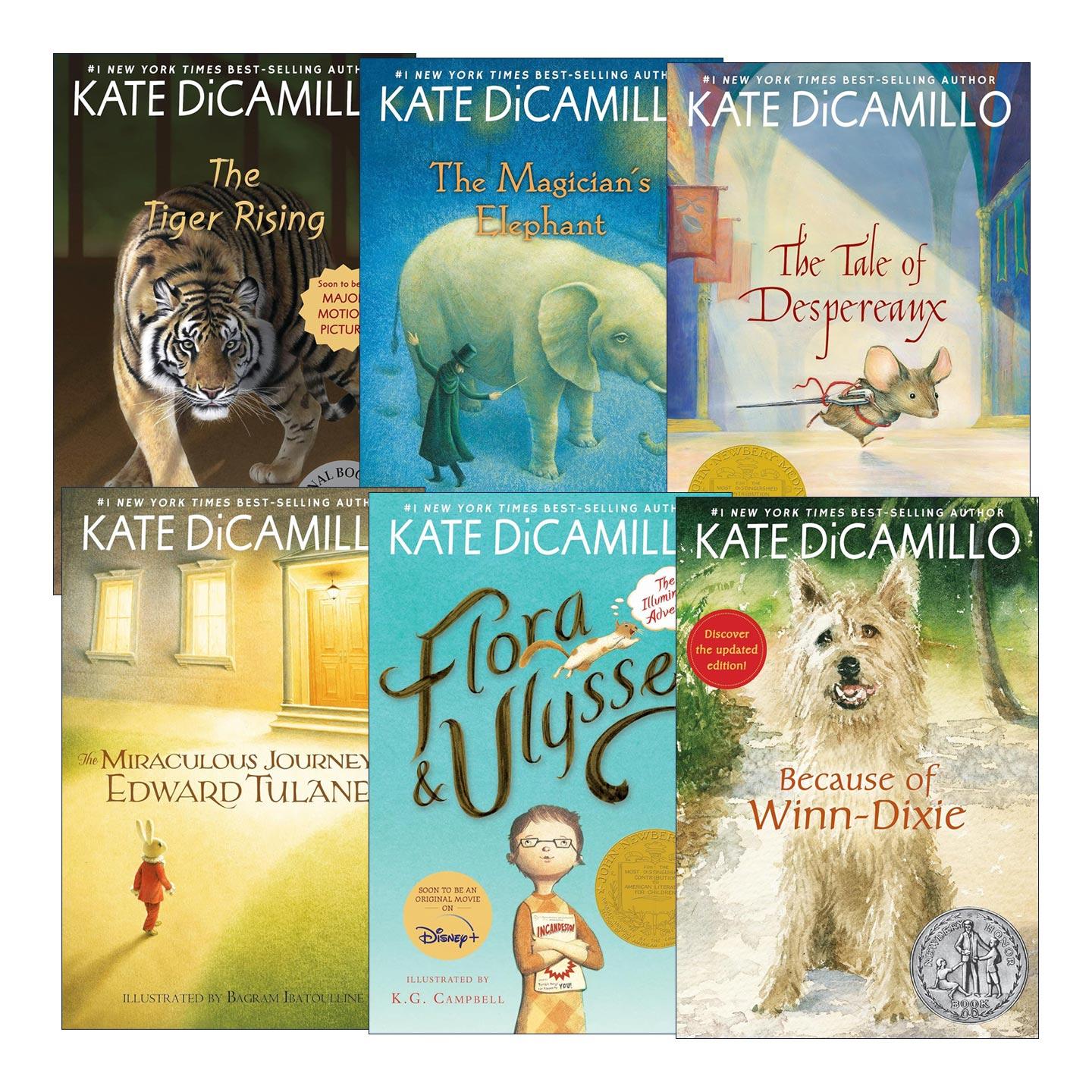英文原版 凯特迪卡米洛作品集6册 Kate DiCamillo 儿童小说 弗罗拉与松鼠侠 傻狗温迪克 高飞的老虎 魔术师的小象 英文版 进口书籍