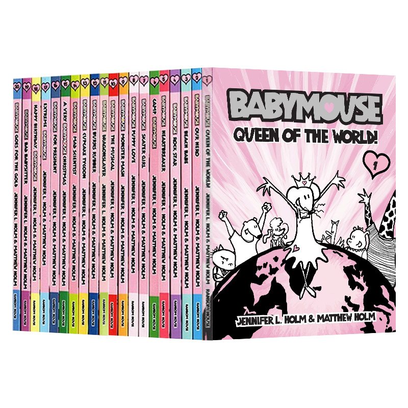 英文原版 Babymouse 老鼠宝宝系列1-20册 漫画小说 青少年英语课外读物 纽伯瑞儿童文学奖作者Jennifer Holm 英文版 进口英语书籍