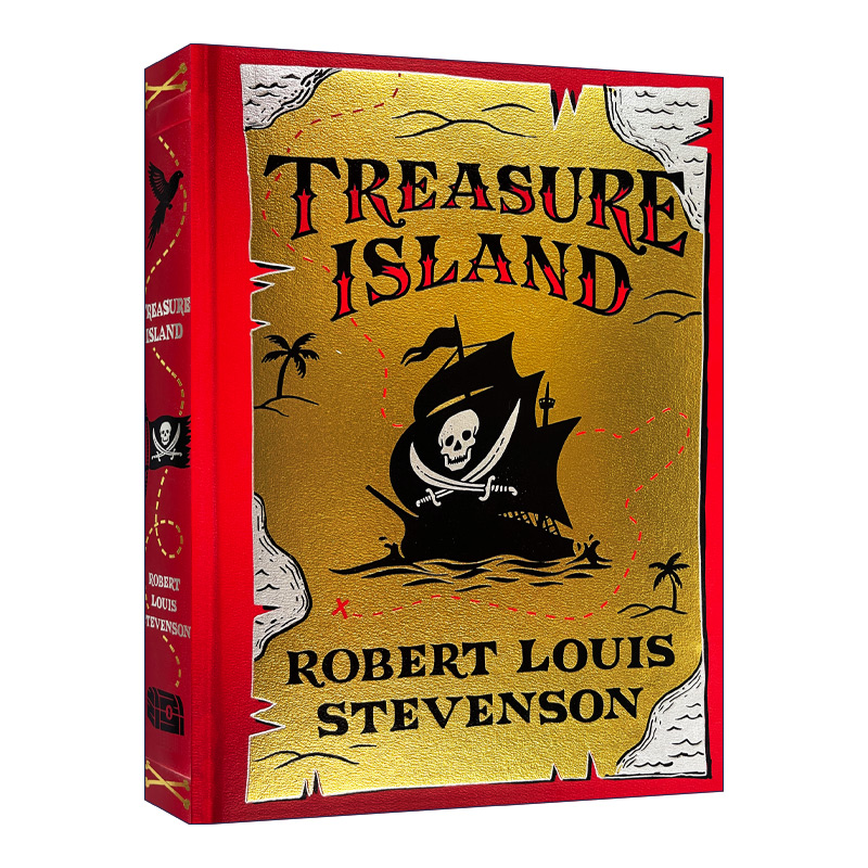 英文原版 Treasure Island金银岛皮革精装版巴诺儿童经典英文版进口英语原版书籍