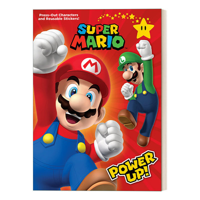 英文原版 Super Mario Power Up Nintendo 超级马里奥 启动 6-9岁儿童主题贴纸书 英文版 进口英语原版书籍