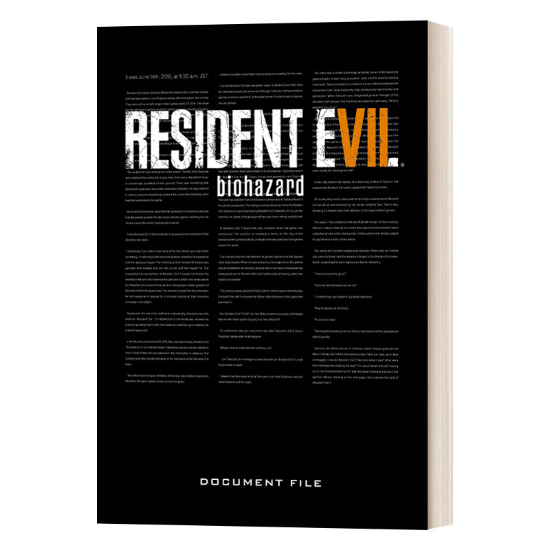 现货英文原版 Resident Evil 7生化危机7生化危机文件档案经典游戏系列艺术视觉效果设定集画册精装英文版进口英语原版书籍