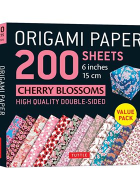 英文原版 Origami Paper 200 Sheets Cherry Blossoms 6