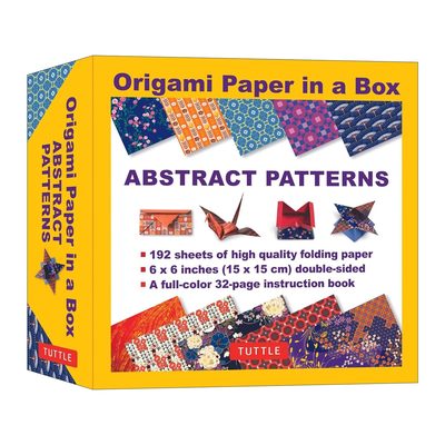 英文原版 Origami Paper in a Box Abstract Patterns 盒子里的折纸 日本抽象图案 192张双面折纸 英文版 进口英语原版书籍