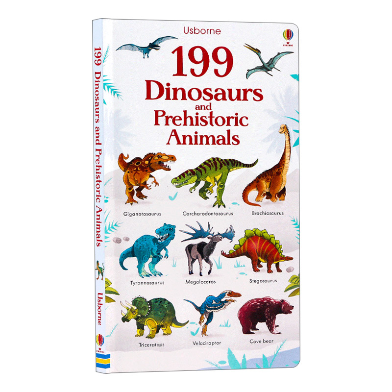 英文原版 Usborne 199 Dinosaurs and Prehistoric Animals199种恐龙和史前动物 尤斯伯恩儿童英语早教启蒙认知单词学习绘本纸板书