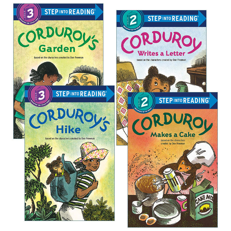 英文原版 Step into Reading Corduroy 小熊可杜罗 4册 灯芯绒写信/做蛋糕/花园/徒步旅行 英文版 进口英语原版书籍