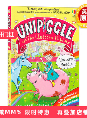 英文原版小说Usborne Unipiggle: Unicorn Muddle 独角猪 独角兽泥潭 尤斯伯恩儿童全彩幽默搞笑章节桥梁书 进口英语原版书籍