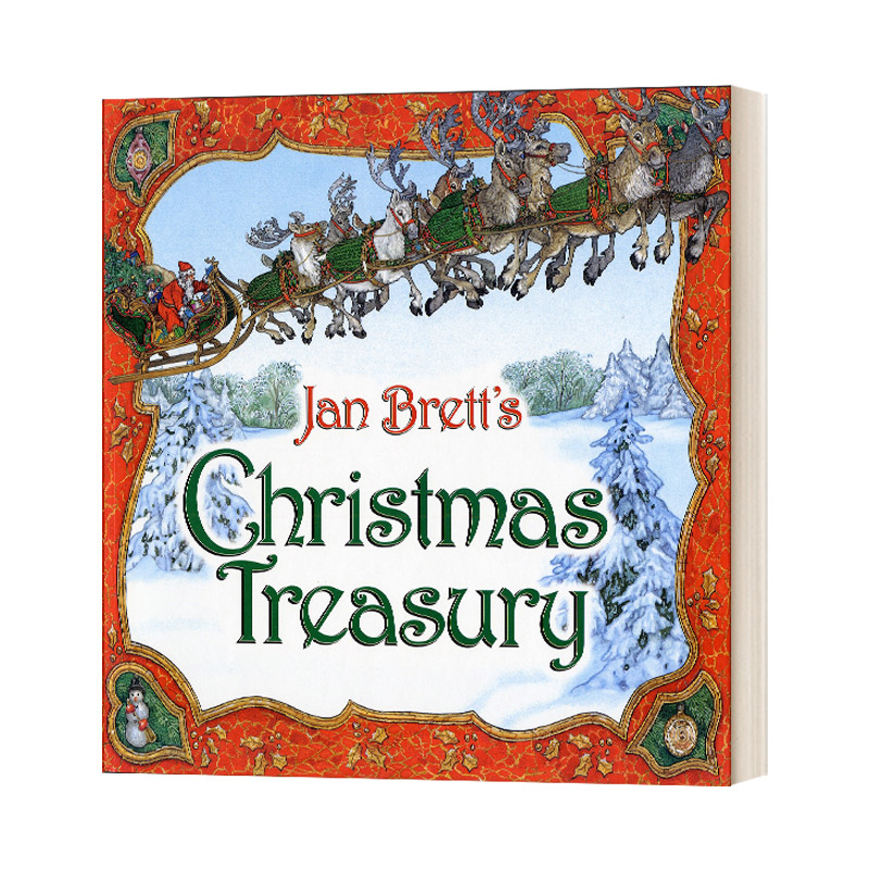 英文原版绘本 Jan Brett's Christmas Treasury 7个故事精装收藏版合辑 圣诞节 汪培珽第5五阶段 精装 英文版 进口英语原版书籍