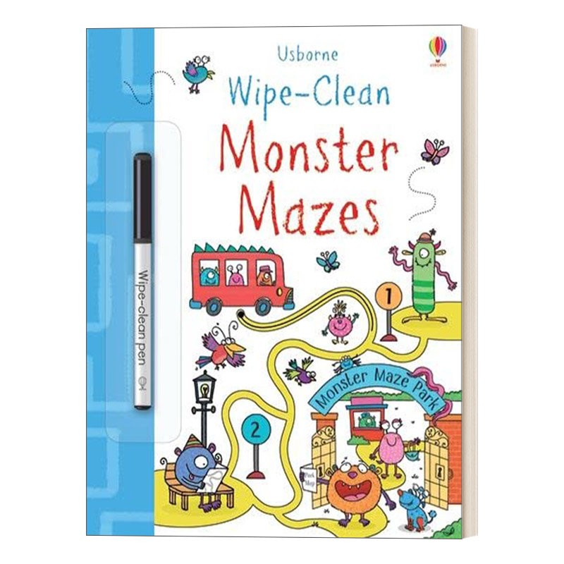 英文原版 Wipe-Clean Monster Mazes 益智迷宫 英语可擦活动书 英文版 进口英语原版书籍