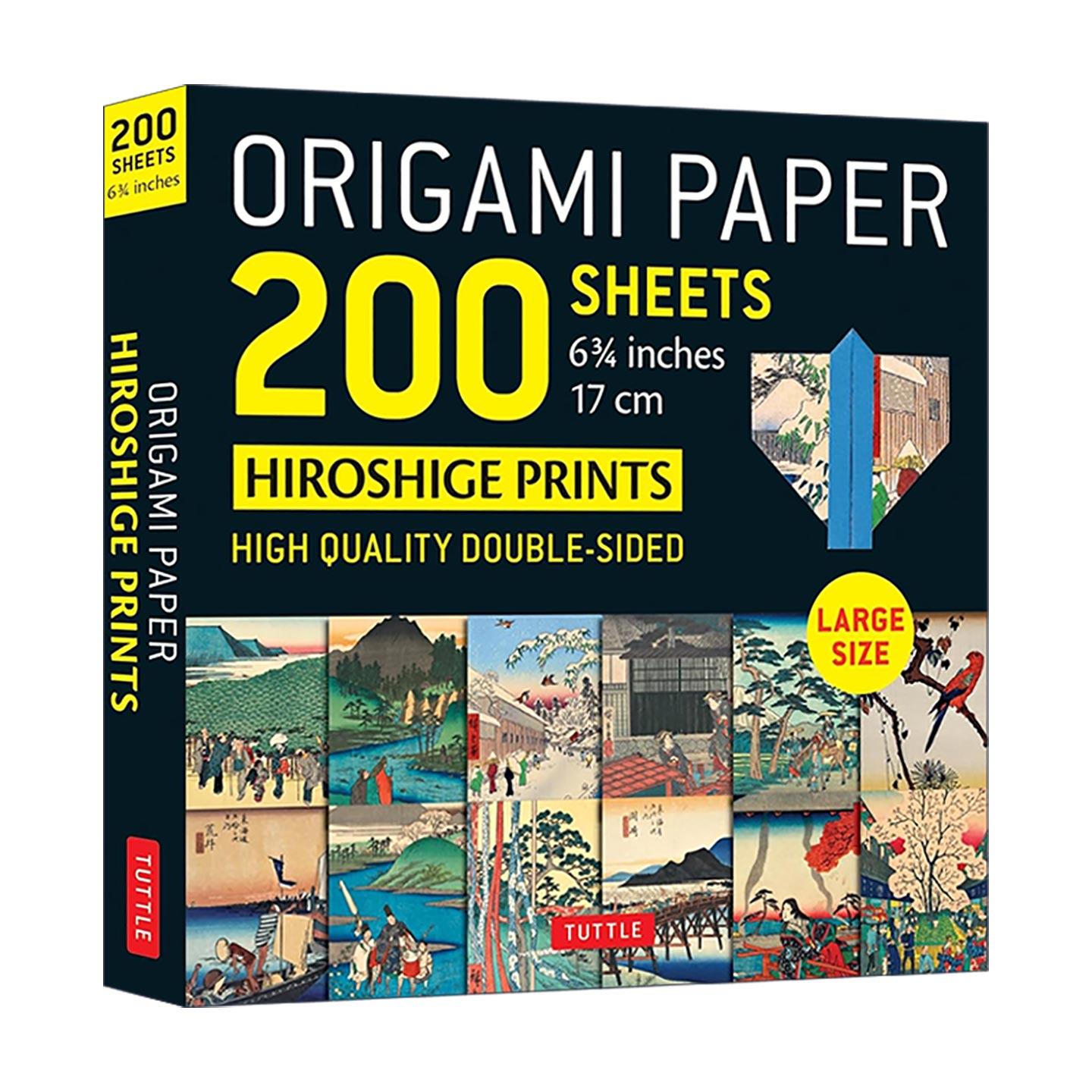 英文原版 Origami Paper 200 sheets Hiroshige Prints 6 3/4" 17 cm 日本歌川广重木刻版画图案双面折纸200张 浮世绘 英文版