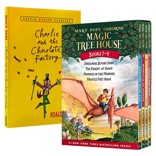 神奇树屋 Magic Tree House1-4册+查理和巧克力工厂Charlie and the Chocolate Factory 英文原版绘本 可搭夏洛特的网奇迹男孩书籍