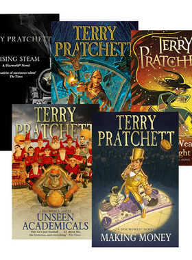 英文原版 Discworld Novel 碟形世界系列36-40 五册套装 畅销科幻小说 Terry Pratchett 看不见的运动服 英文版 进口英语原版书籍