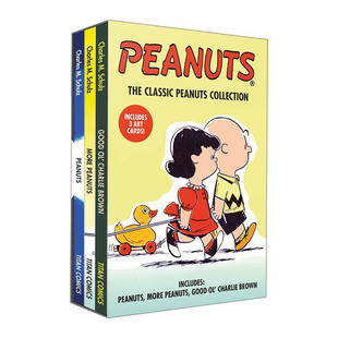 三册 书籍 Boxed 进口英语原版 英文版 查尔斯·舒尔茨 花生漫画套装 经典 Set Peanuts 英文原版