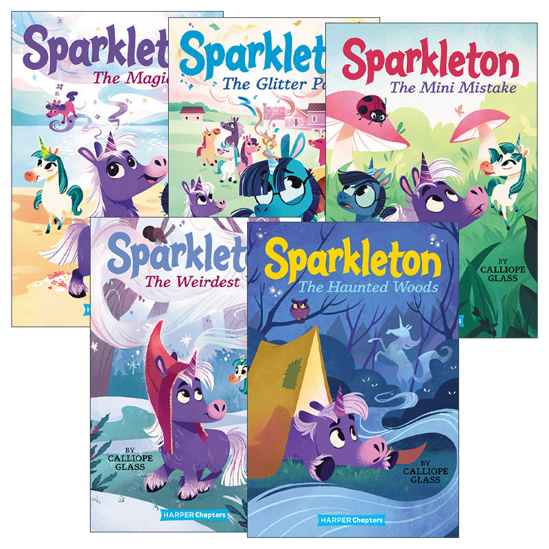 英文原版 Sparkleton 独角兽 5册套装 儿童奇幻故事章节小说 青少课外读物 英文版 进口英语原版书籍
